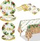 Luau Party Decorations, 81Pcs Hawaiian Party Decorations with Plates, Grass Skirt Tablecloth